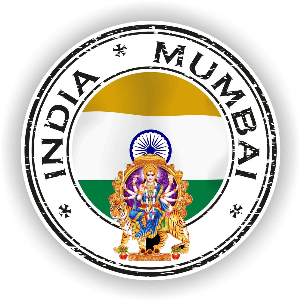1x India Mumbai 02 Round Vinyl Waterproof Sticker - 10cm / 4inches
