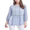 Fever Ladies' 3/4 Sleeve Blouse (Blue Whistler's, X-Large) view 1