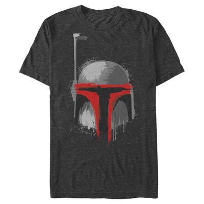 Star Wars Young Men's Boba Brush 02 T-Shirt, Black, X-Large