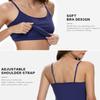 Air Curvey 3 Pack Camisole Tops for Women Built in Bra Adjustable Spaghetti Strap Soft Cotton Undershirt Tanks Seamless Layering Tops Black Navy Wine Red S view 3