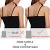 Air Curvey 3 Pack Camisole Tops for Women Built in Bra Adjustable Spaghetti Strap Soft Cotton Undershirt Tanks Seamless Layering Tops Black Navy Wine Red S view 4