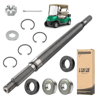 10L0L Golf Cart RXV Passenger Side Rear Spline Axle Shaft with Bearing Seal Kit fit EZGO RXV Electric 2008 UP, OEM# 620341, 614209,16.2" Long