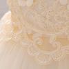Baby Infant Formal Dress Flower Girl Wedding Bridesmaid Lace Tutu Tulle Summer Sleeveless Knee Length Bowknot Baptism Christening Evening Pageant Dress Photography Champagne 18-24M view 4