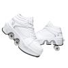 Automatic Walking Shoes Invisible Roller Skate 2 in 1 Removable Pulley Skates Skating Double-Row Deform Wheel Deformation (White high, US 9.5) view 1