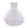 Baby Girl Birthday Dress Christening Baptism Lace Flower Embroidery Sleeveless Princess Tutu Tulle Dress Formal Party Pageant Evening High Low Hem Trailing Gown White 02 18-24 Months view 3