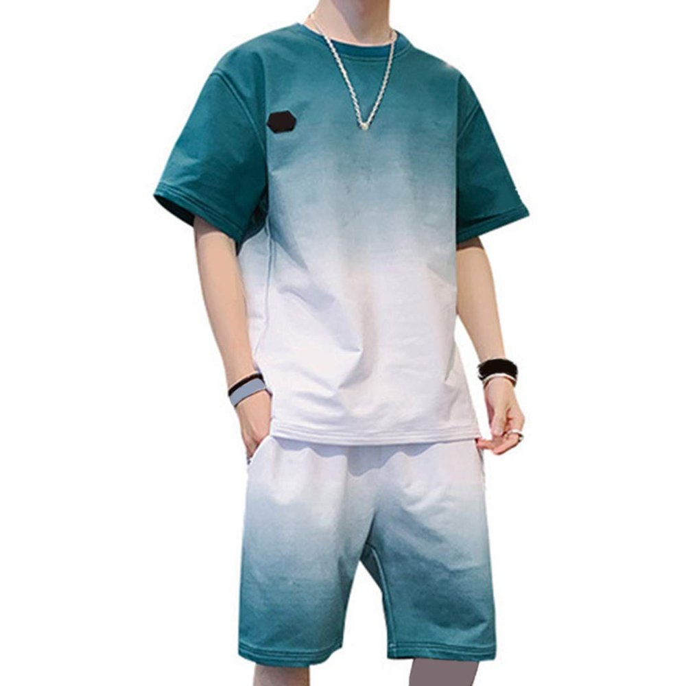 Mens Jogging Suit Set 2 Piece Outfits Shorts Tracksuit Set Running Workout Sport Suits