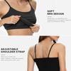 Air Curvey 3 Pack Camisole Tops for Women Built in Bra Adjustable Spaghetti Strap Soft Cotton Undershirt Tanks Seamless Layering Tops Black Whte Grey XXL view 3