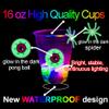(Flash Color) The Halloween Glow in The Dark Beer Pong Set-Light up Beer Pong Cups for Indoor Outdoor Nighttime Competitive Fun,22 Glowing Cups, 6 Balls- Party Game view 2