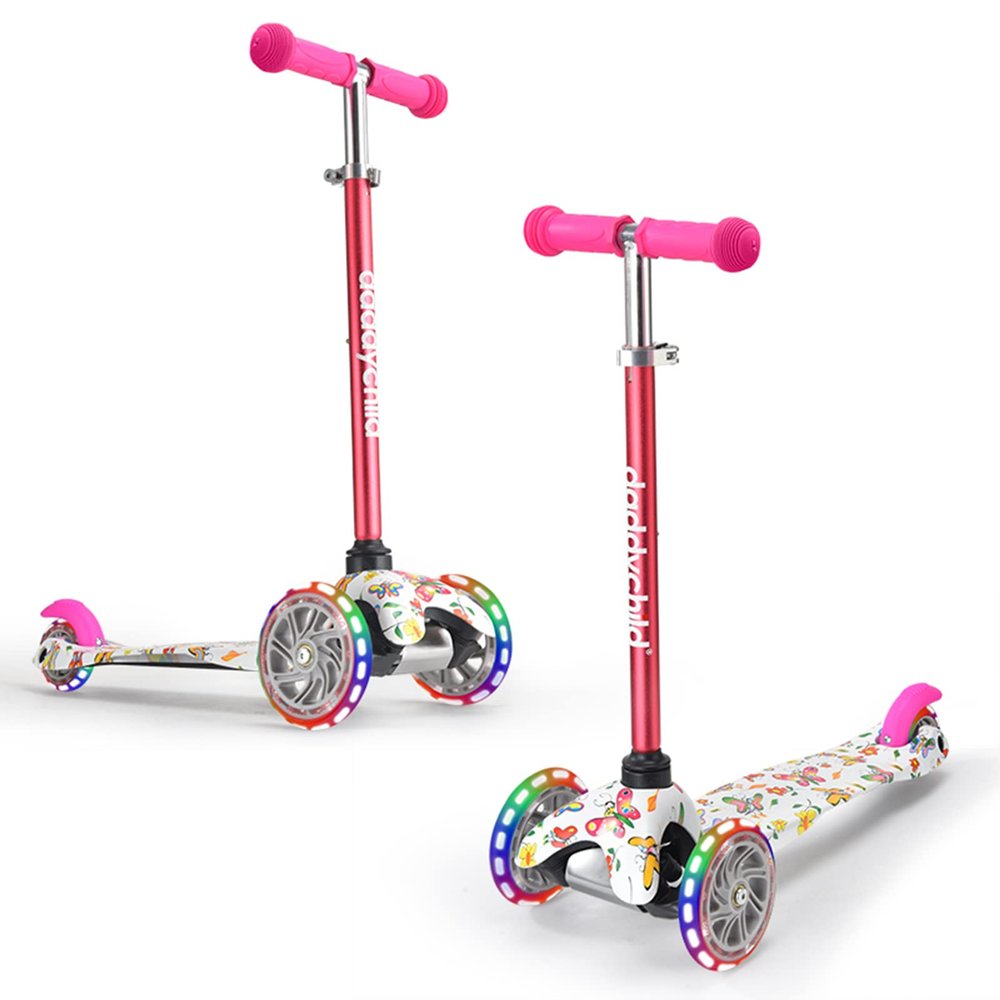 Scooter for Kids Ages 3-5 with Flash Wheels, Kids Scooter 4 Adjustable Height, Toddler Scooter, Mini Kick Scooters for Children, 3 Wheel Scooter for Kids for Girls & Boys Learn to Steer
