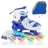 JIFAR Youth Children's Inline Skates for Kids, Adjustable Inlines Skates with Light Up Wheels for Girls Boys, Indoor&Outdoor Ice Skating Equipment Medium Size(2-5 US), Medium-blue view 1