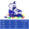 JIFAR Youth Children's Inline Skates for Kids, Adjustable Inlines Skates with Light Up Wheels for Girls Boys, Indoor&Outdoor Ice Skating Equipment Medium Size(2-5 US), Medium-blue view 2