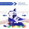 JIFAR Youth Children's Inline Skates for Kids, Adjustable Inlines Skates with Light Up Wheels for Girls Boys, Indoor&Outdoor Ice Skating Equipment Medium Size(2-5 US), Medium-blue view 3