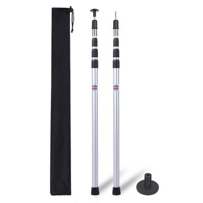 REDCAMP 33-98'' Aluminum Adjustable Camping Tarp Poles, Set of 2, 90" Telescoping Lightweight Tent Poles for Shelter, Hammock Rain Fly, Awning