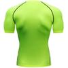 XUETON Mens Fitness Short Sleeve Shirt Solid Bodybuilding Yoga Running Training Tights Top Cool Quick Dry Shirts (Green,Small) view 2