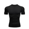 XUETON Mens Fitness Short Sleeve Shirt Solid Bodybuilding Yoga Running Training Tights Top Cool Quick Dry Shirts (Black,Small) view 1