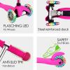 3 Wheel Scooter for Kids 3-6 Years Old, Kick Scooter With Light Up Wheels for Toddlers, Boys and Girls (Pink) view 4