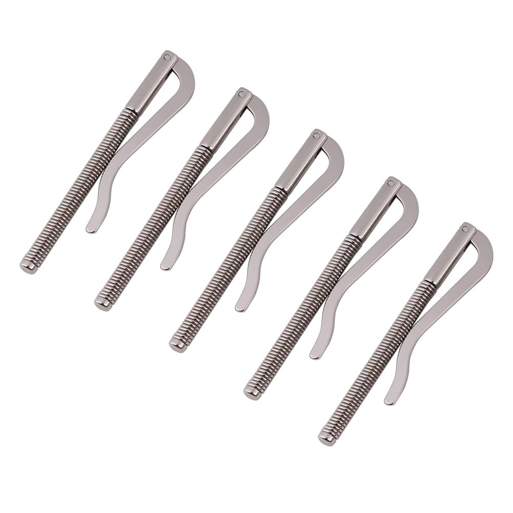 Spring Money Clip, 5 Pcs Electroplating Steel Cash Clips Insert Bar Organizer Credit Card Holder DIY Tool for Bifold Leather Wallet Purse