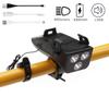Bike Headlight USB Rechargeable, 4 in 1 Headlight Light Cycling Waterproof, LED Light Bike Horn and Power Bank Front Light with 3 Mode, Easy Install Quick Release Bike Light for 6.3 inch (Black) view 2