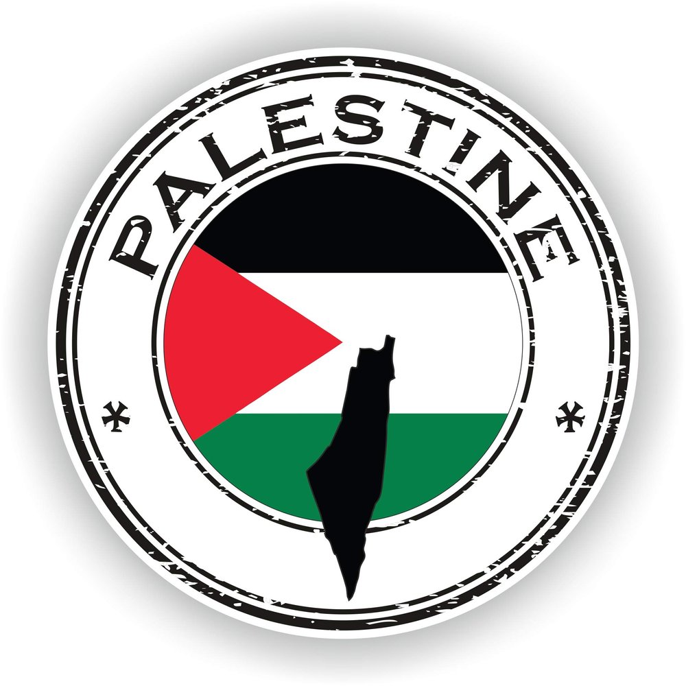 1x Palestine Round Vinyl Waterproof Sticker - 10cm / 4inches