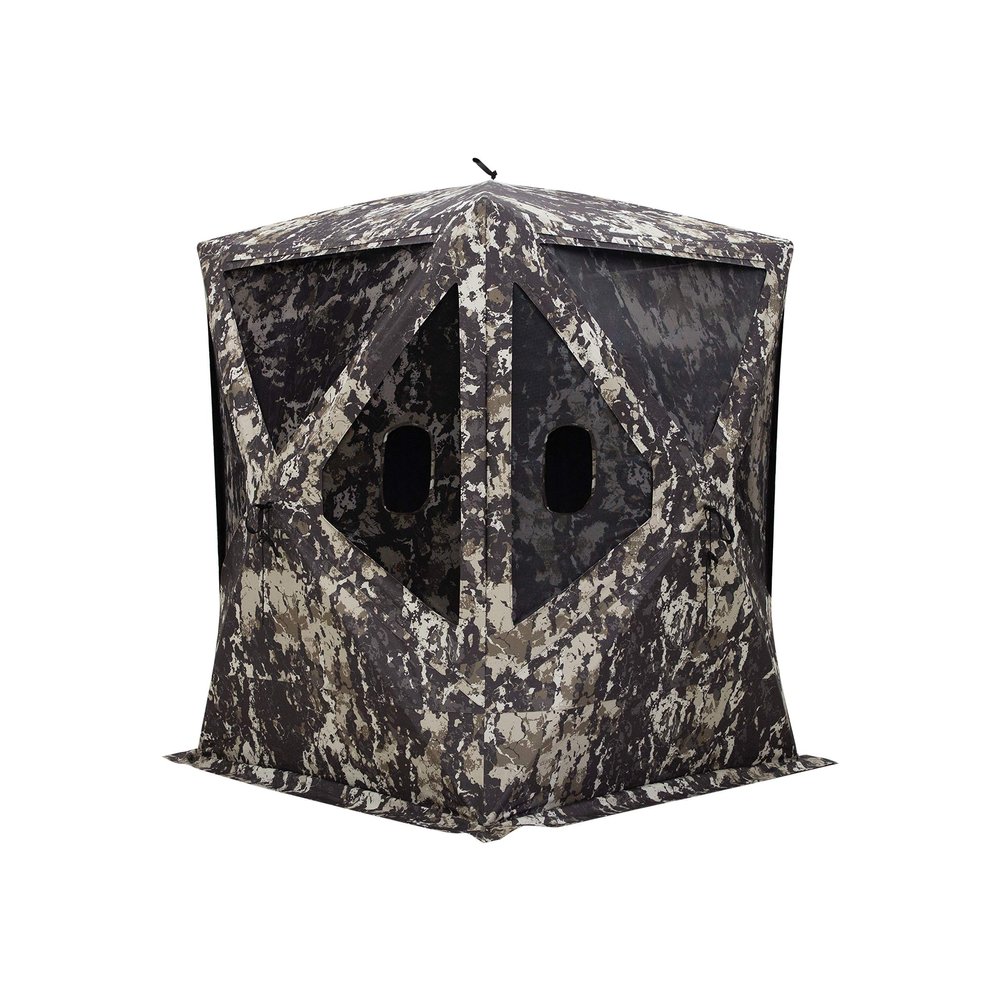 Barronett Blinds Big Mike HD Hub Hunting Blind, 2 Person Pop Up Ground Blind, Crater Core Camo, BMHD300CC