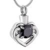 OIJH Joyera para Mujer Urnas para Perros Joyera Colgante De Urna Funeraria para Mujer Hold Clear/Green/Black Cubic Zircon Heart Keepsake Collar para Cenizas Memorial-Yellow view 2