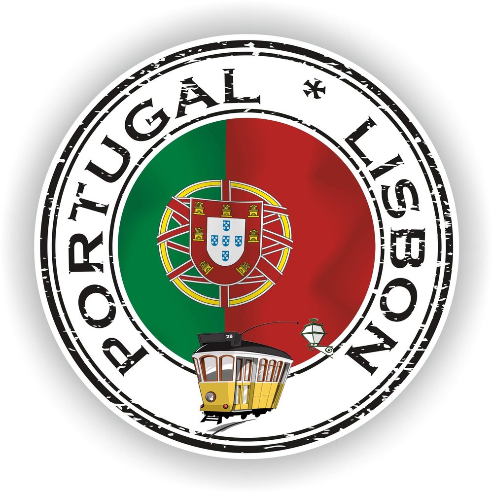 1x Portugal Lisbon 01 Round Vinyl Waterproof Sticker - 5cm / 2inches