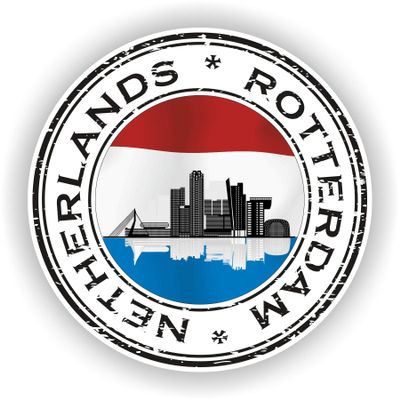 1x Netherlands Rotterdam Round Vinyl Waterproof Sticker - 10cm / 4inches