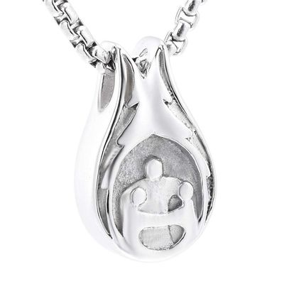 OIJH Joyera para Mujer Urnas para Perros Collar con Colgante De Urna Conmemorativa - Joyera De Cremacin Familiar De Acero Inoxidable 316L Mantenga Seres Queridos Cenizas De Plata