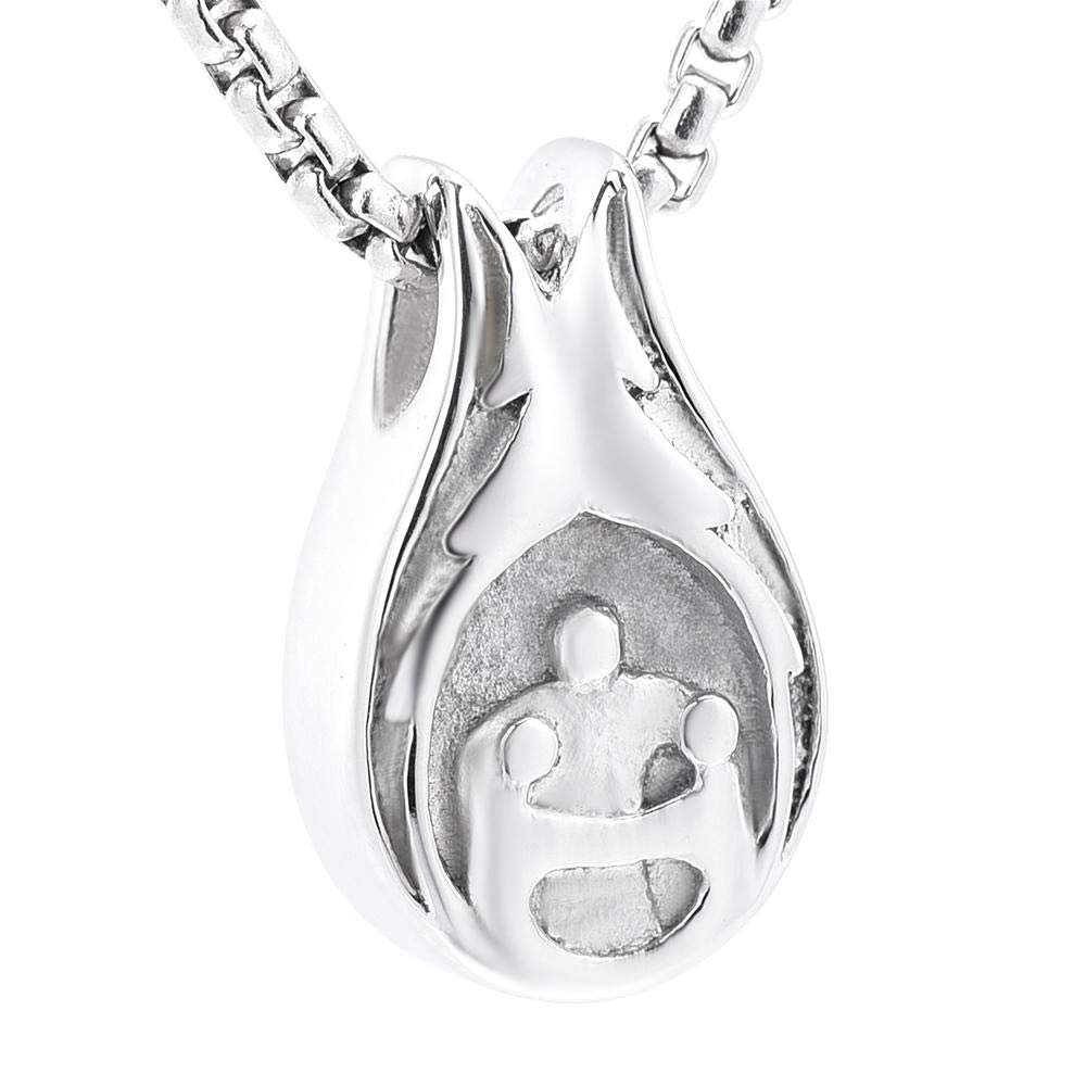 OIJH Joyera para Mujer Urnas para Perros Collar con Colgante De Urna Conmemorativa - Joyera De Cremacin Familiar De Acero Inoxidable 316L Mantenga Seres Queridos Cenizas De Plata