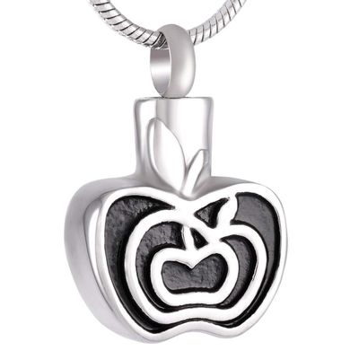 OIJH Joyera para Mujer Urnas para Perros Incineracin De Cenizas Plata/Oro/Oro Rosa/Acero Inoxidable Negro Apple Memorial Urn Collar Recuerdo Colgante Joyas con Oro Rosa