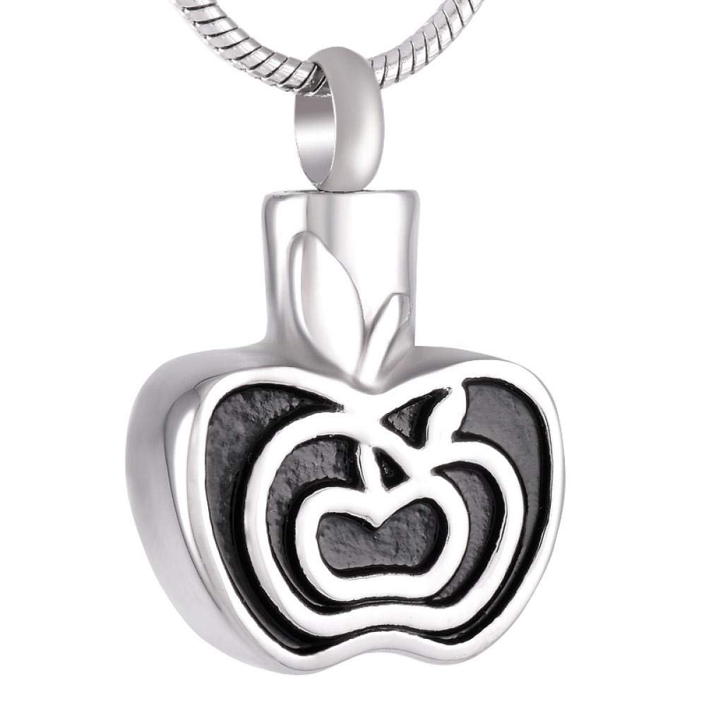 OIJH Joyera para Mujer Urnas para Perros Incineracin De Cenizas Plata/Oro/Oro Rosa/Acero Inoxidable Negro Apple Memorial Urn Collar Recuerdo Colgante Joyas con Oro Rosa