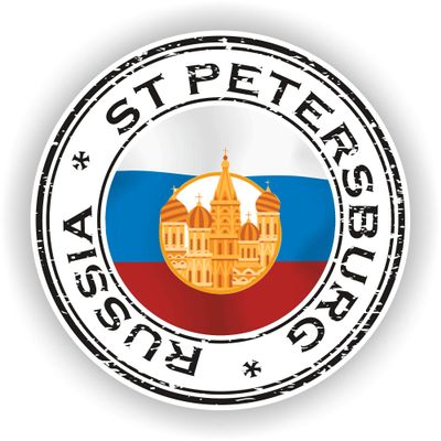 1x Russia ST Petersburg Round Vinyl Waterproof Sticker - 10cm / 4inches
