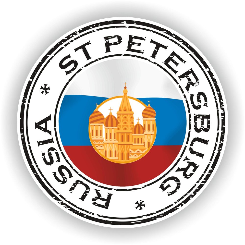 1x Russia ST Petersburg Round Vinyl Waterproof Sticker - 10cm / 4inches