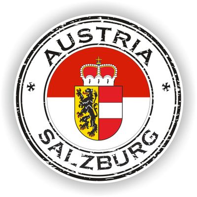 1x Salzburg Austria Round Vinyl Waterproof Sticker - 20cm / 7.9inches