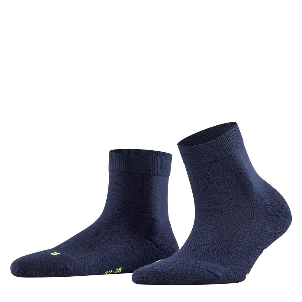 FALKE Women's Cool Kick Short Socks, Breathable, Cooling Effect, Polyester, Quarter Length, Casual Everyday Stockings, Blue (Marine 6120), 8-9.5, 1 Pair