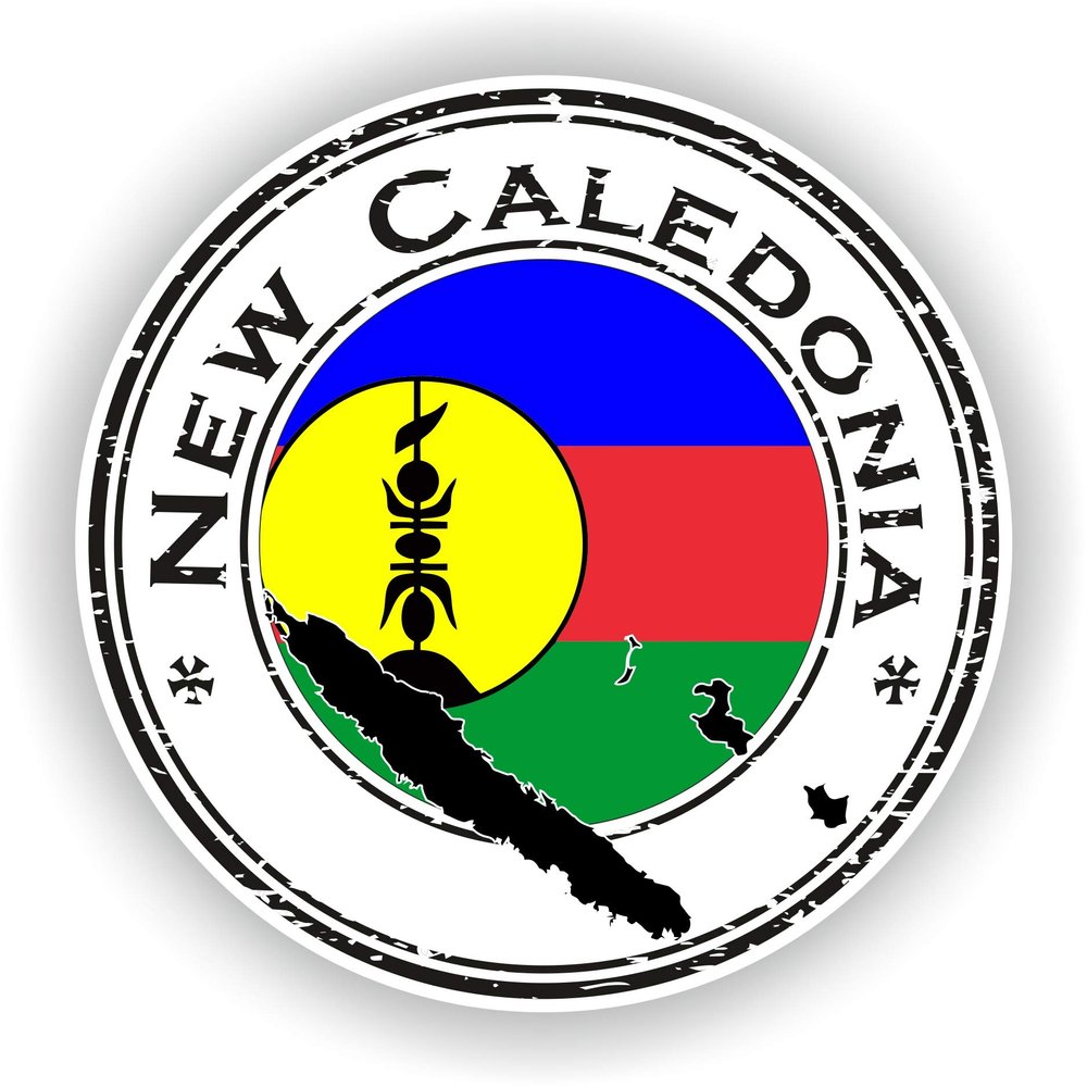 1x New Caledonia Round Vinyl Waterproof Sticker - 5cm / 2inches