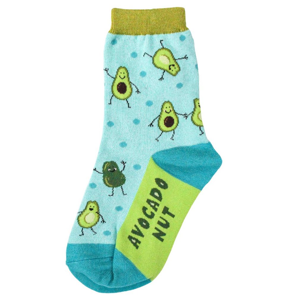 Foot Traffic Youth Novelty Socks, Crazy Socks for Girls and Boys, Sizes 125Y (Avocado)