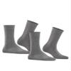 FALKE Women's Happy 2-Pack Socks, Breathable, Cotton, Crew Length, Soft Trouser Socks, Lightweight, Trendy Clothing, Grey (Light Grey Melange 3390), 8-10.5, 2 Pairs view 3