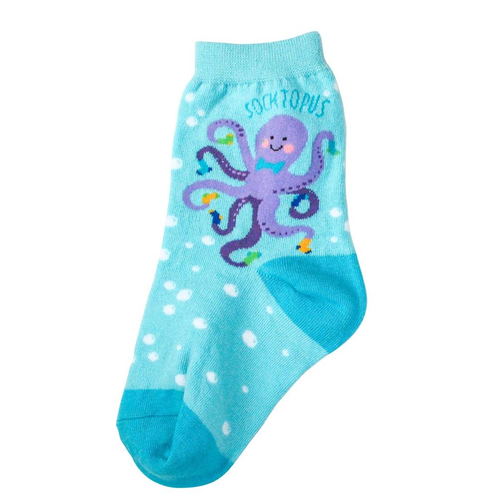 Foot Traffic Kids' Novelty Socks, Funny Animal Socks, Sizes 101Y (Socktopus)