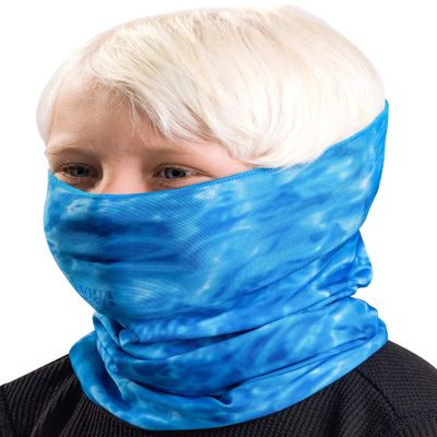Aqua Design Kids Neck Gaiter: Six Boys Girls Child Sizes: Youth Cooling Camo UPF 50+ Face Mask: Royal Ripple size Medium