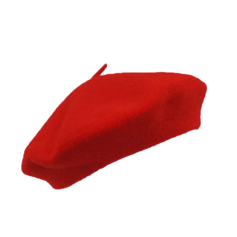 100% Wool Red Beret French Parisian Hat