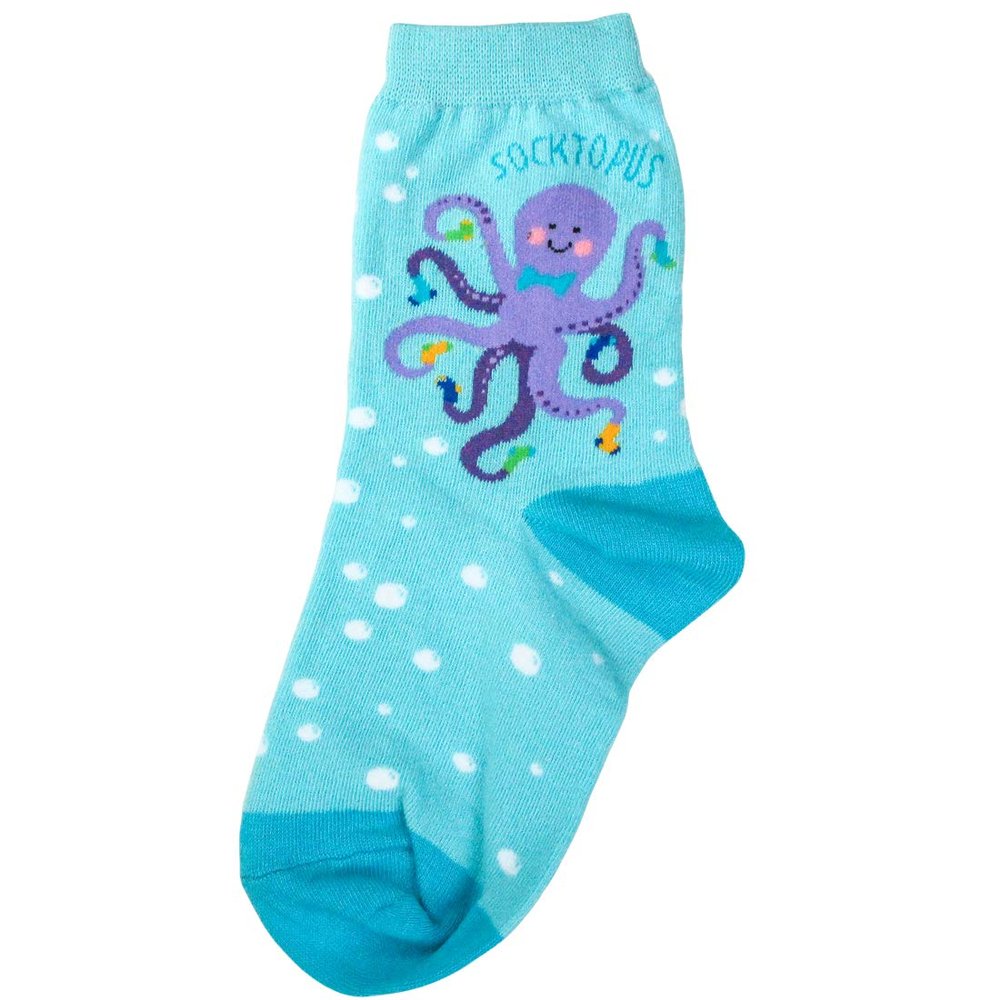 Foot Traffic Youth Novelty Socks, Funny Animal Socks, Sizes 125Y (Socktopus)