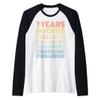 7th Birthday 7 Years Old Vintage Retro 84 Months Raglan Baseball Tee view 1