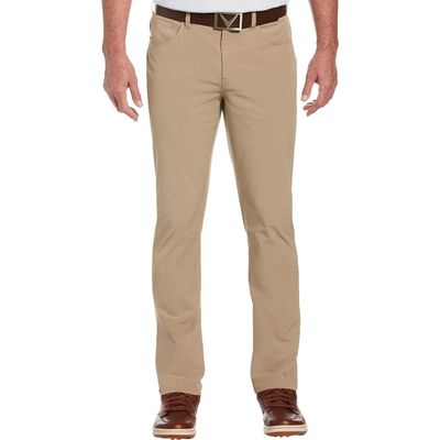 Callaway Mens EverPlay 5-Pocket Golf Pants with Comfort Waistband, Stretch Non-Iron Fabric, Moisture-Wicking, Tapered Fit, Khaki Heather, 36W x 38L Big Tall