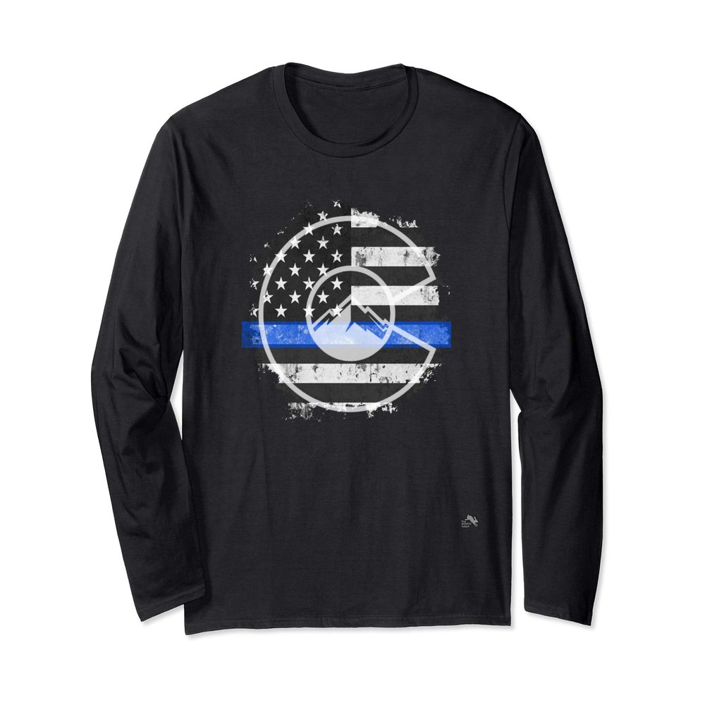 Colorado Blue Line Support for Rocky Mountain Police & SWAT Long Sleeve T-Shirt