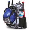 ZOEA Baseball Bat Bag Backpack, T-Ball & Softball Equipment & Gear for Youth and Adults, Large Capacity Holds 4 Bats, Helmet, Gloves, Cleats,Shoes Compartment & Helmet Holder (Camouflage White) view 1