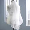 EllieHouse Womens Short Fingertip Length 1 Tier Lace White Wedding Bridal Veil With Metal Comb L98WT view 4