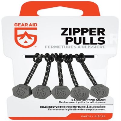 GEAR AID Zipper Pulls for Jackets, Backpacks and Gloves, 5 Pack, Gray