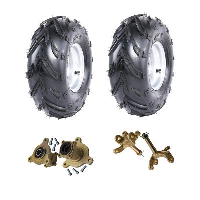 WPHMOTO 16X8-7 Front Tubeless Wheel Tire with Rim and Disc Brake Wheel Rim Hub & Steering Knuckle for Go Kart UTV Quad Bike Buggy Utility Vehicles