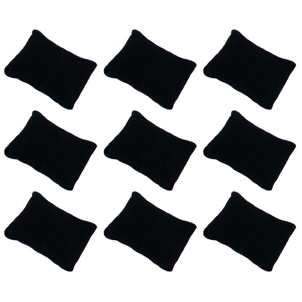 AUEAR, Velvet Bracelet Watch Pillow Black Jewelry Pillows Bangle Cushions Display Stand Set for Box (10 Pcs)